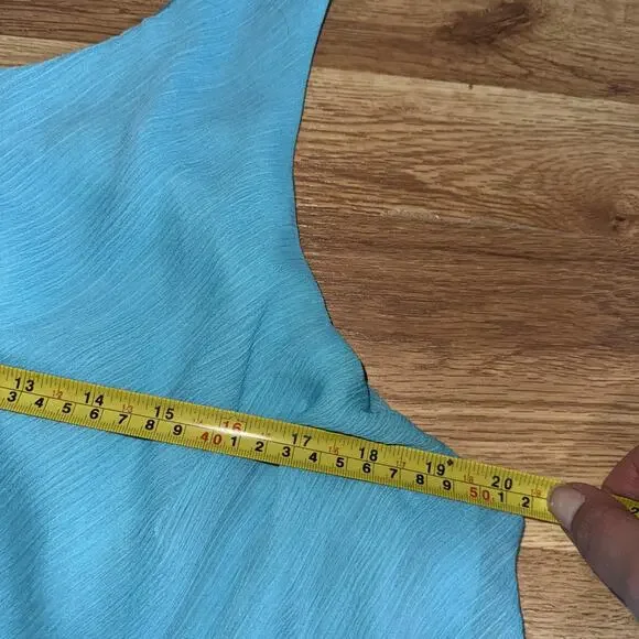 VTG 80s Ursula of Switzerland Mother Of Bride 16w Aqua Gown Tiered Sleeveless - Picture 6 of 9